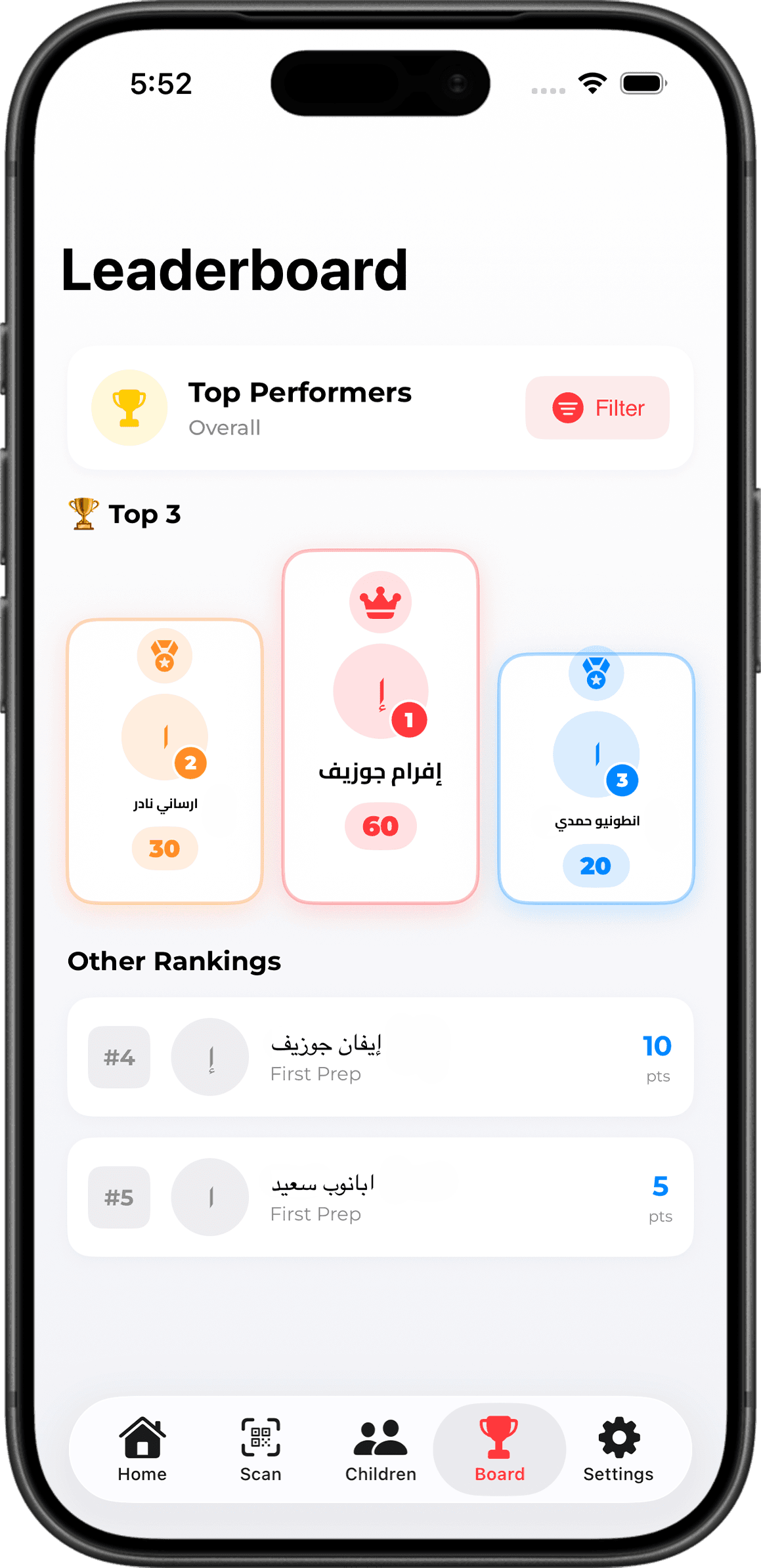 Leaderboard — celebrate top performers